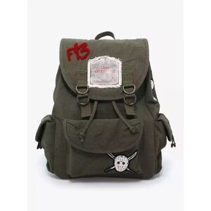 Her Universe Friday The 13th Jason Camping Crystal Lake Patch Slouch‎ Backpack